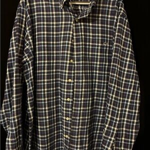 Vineyard Vines Navy and White Plaid Shirt